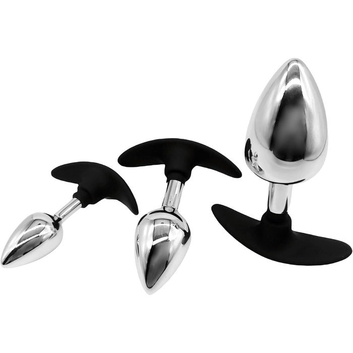 Набор анальных пробок из нержавеющей стали с термоэффектом и сильной присоской