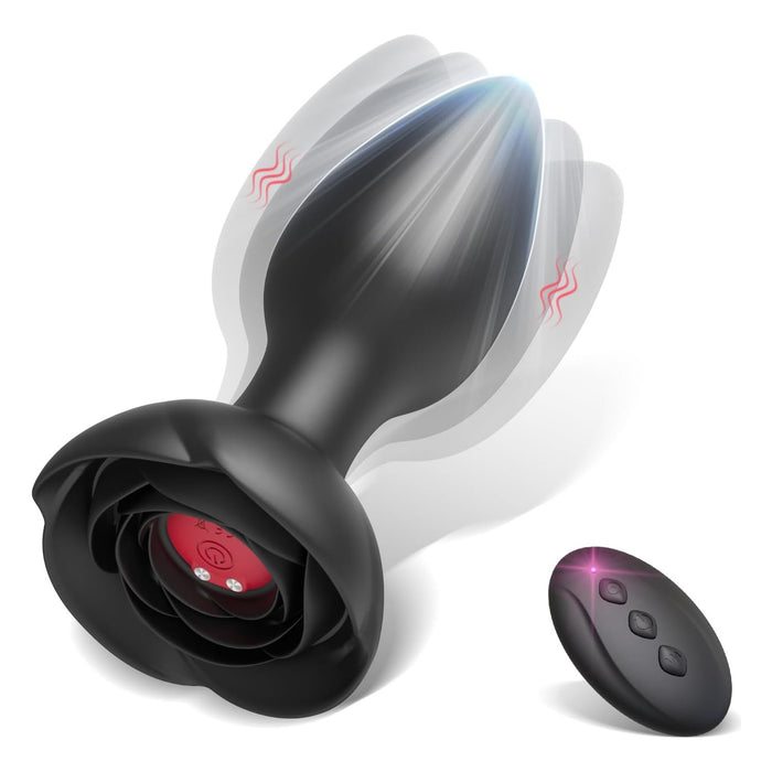 Anālais vibrators vīriešiem ar rozes dizainu un 10 vibrācijas režīmiem
