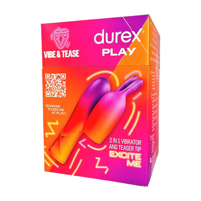 Durex Play Vibe & Tease – вибратор 2-в-1 с насадкой для точечной стимуляции