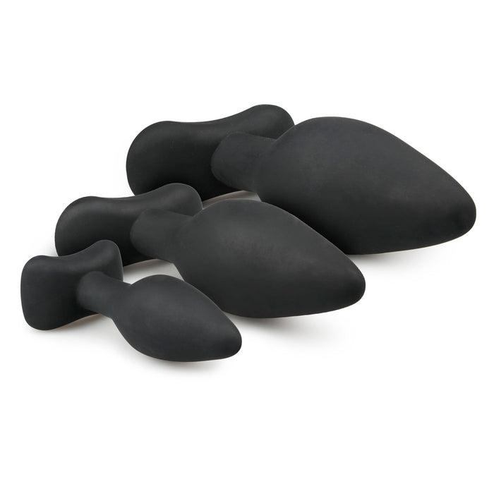 Easytoys Black Silicone anālo spraudņu komplekts