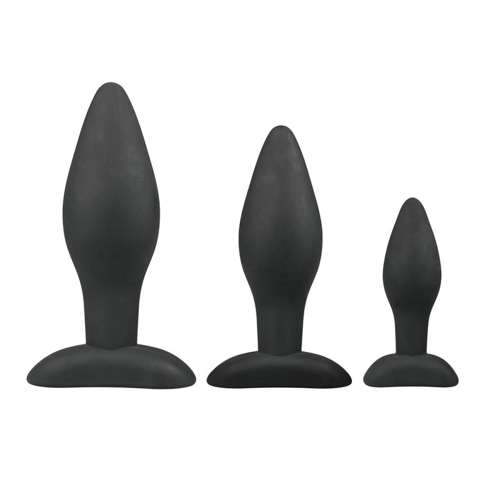 Easytoys Black Silicone anālo spraudņu komplekts