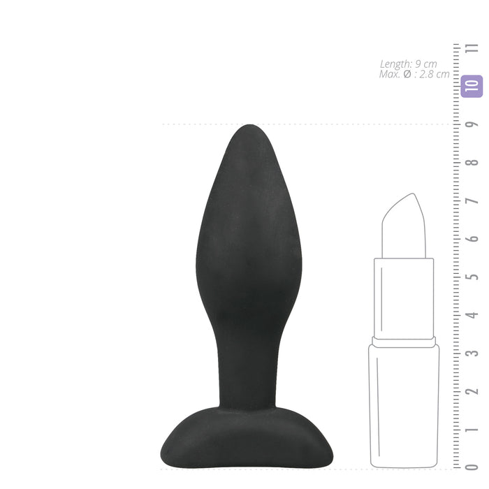 Easytoys  Black Silicone anālais spraudnis, pieejams dažādos izmēros.