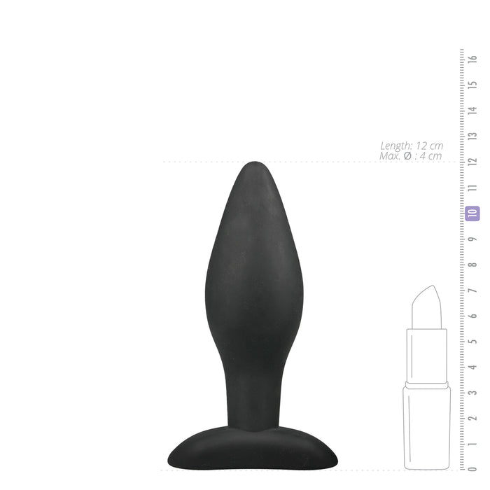 Easytoys  Black Silicone anālais spraudnis, pieejams dažādos izmēros.