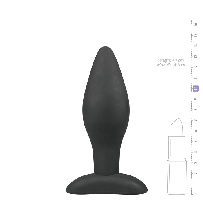 Easytoys  Black Silicone anālais spraudnis, pieejams dažādos izmēros.