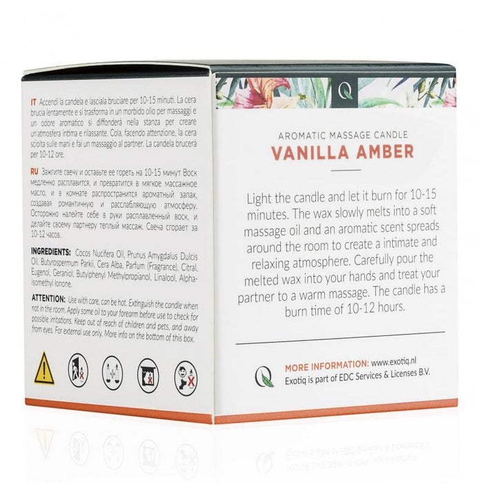 EXOTIQ masāžas svece Vanilla Amber 60g