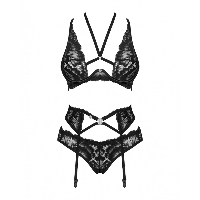 Juodas erotinis apatiniu komplektas