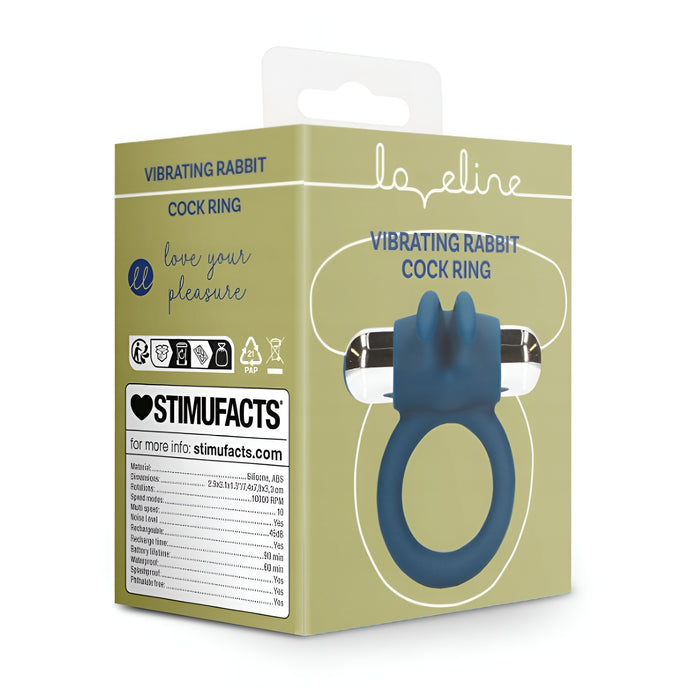 Loveline Rabbit Baltic Blue vibrējošais dzimumlocekļa gredzens
