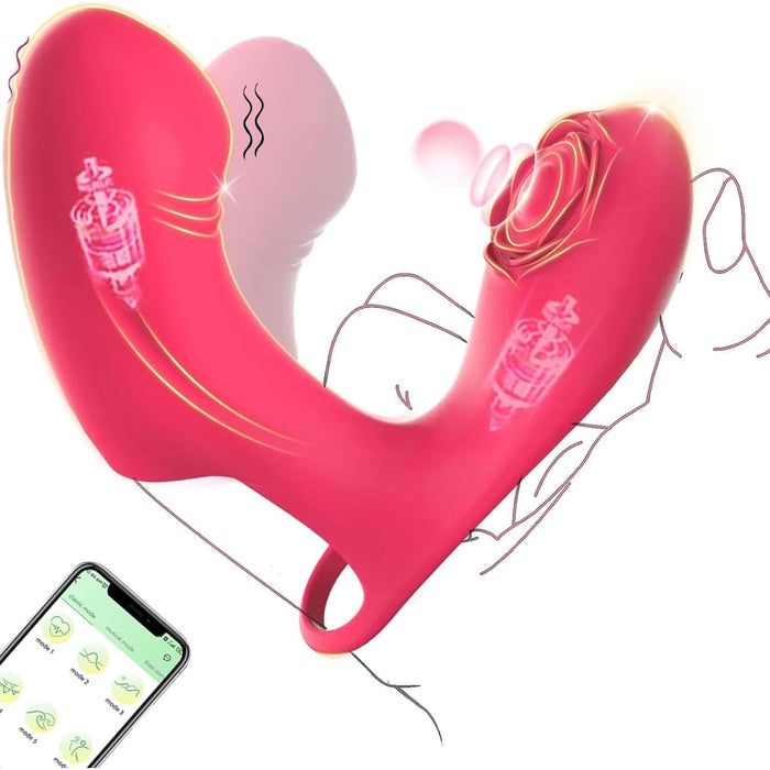 Фингер-вибратор для женщин с сильной присоской и 9 режимами вибрации и постукивания