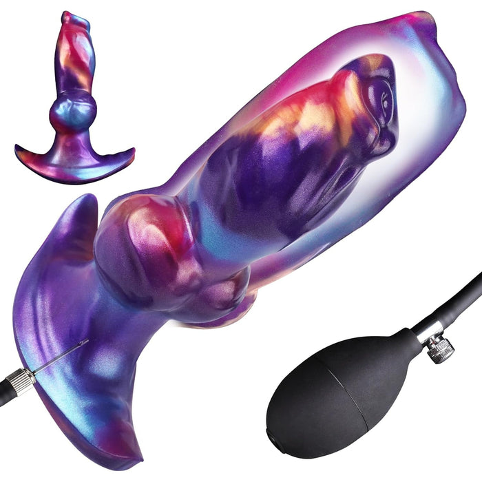 Liels piepūšams fantāzijas dildo ar mezglu un drošu T-veida pamatu