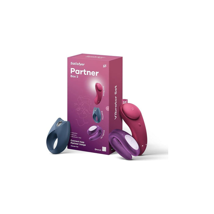 Partnerbox 3 – App vadāms prieka komplekts ar vibrētāju un gredzenu