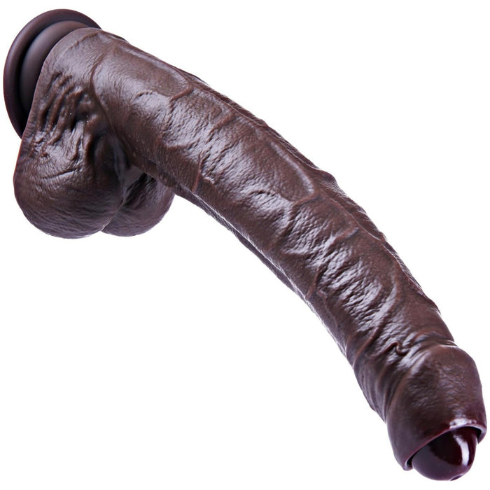 26,3 cm reālistisks dildo ar kustīgu priekšādu un spēcīgu piesūcekni