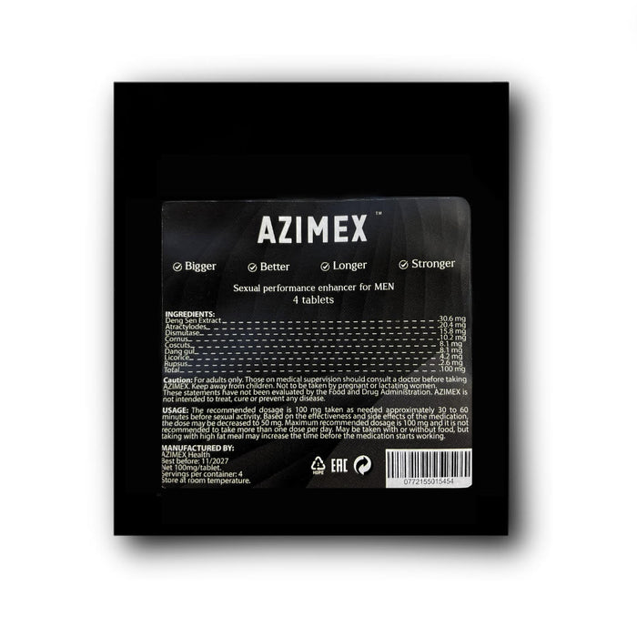 AZIMEX Black maisto papildas vyrams 4 tab. - Azimex