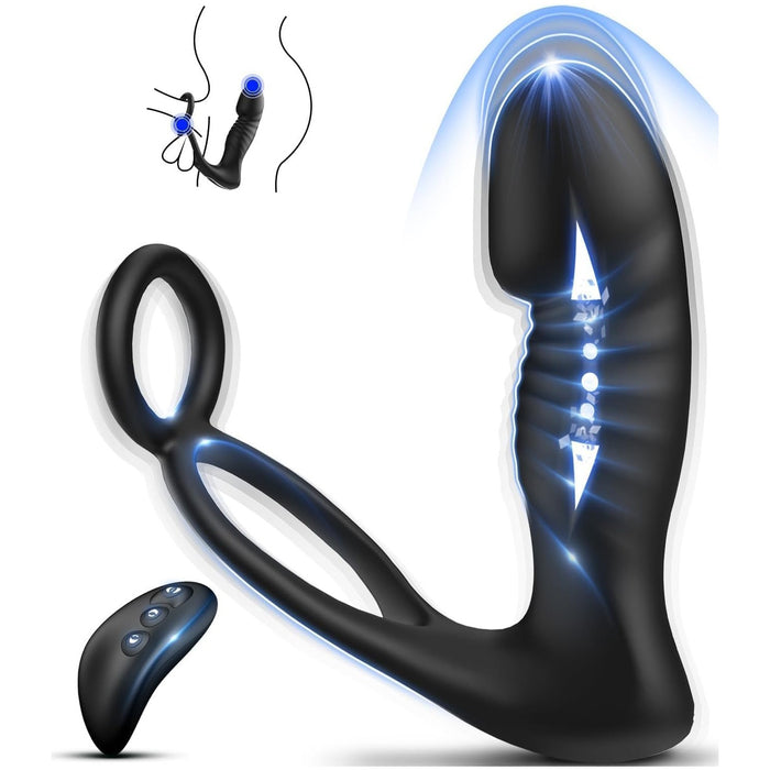 4в1 Аналоговый Вибратор для Мужчин с 7 Режимами Толчков и 10 Вибраций