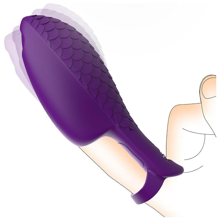 Фингер-вибратор с 10 режимами вибрации и сильной присоской для женщины