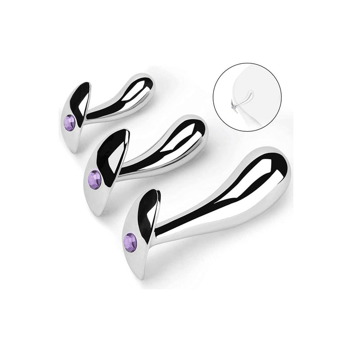 Набор из 3 металлических анальных плагов с сильной присоской для новичков и опытных