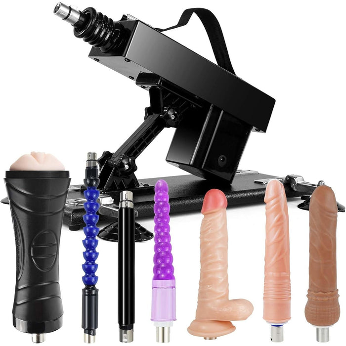 Automātiskā sekss mašīna vīriešiem ar anālo dildo un dažādām piederumu iespējām