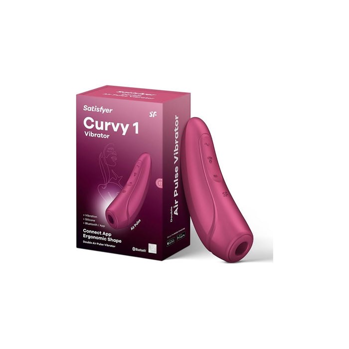 Klitorālais stimulators Curvy 1 Connect ar lietotni un vibrāciju, 13,5 cm