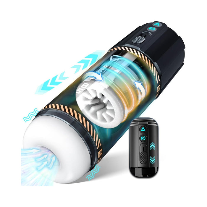 Электрический мастурбатор для мужчин с 8 режимами вибрации и вращения с сильной присоской