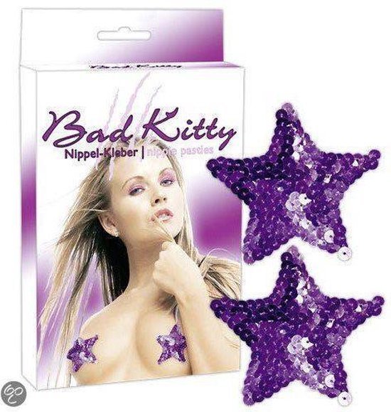 Bad Kitty Nipple Pasties violetiniai spenelių papuošalai - žvaigždutės - Bad Kitty