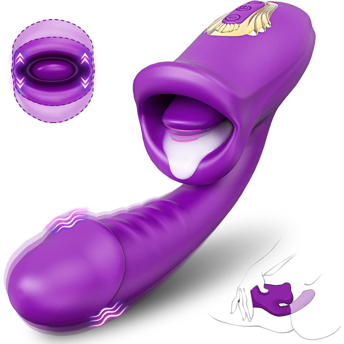 Realistisks dildo vibrators ar 10 mēles un vibrācijas režīmiem sievietēm