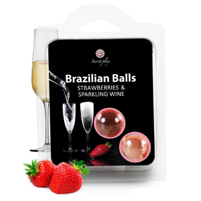 Brazilian Balls Strawberries & Sparkling wine aliejiniai kamuoliukai - Secret Play