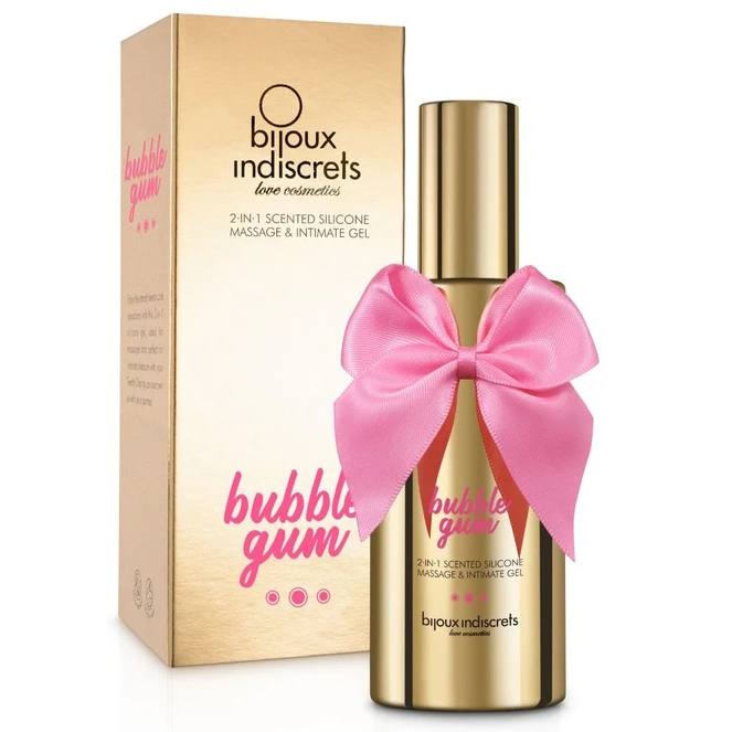 Bubble Gum masažo aliejus ir lubrikantas 100ml - Bijoux Indiscrets