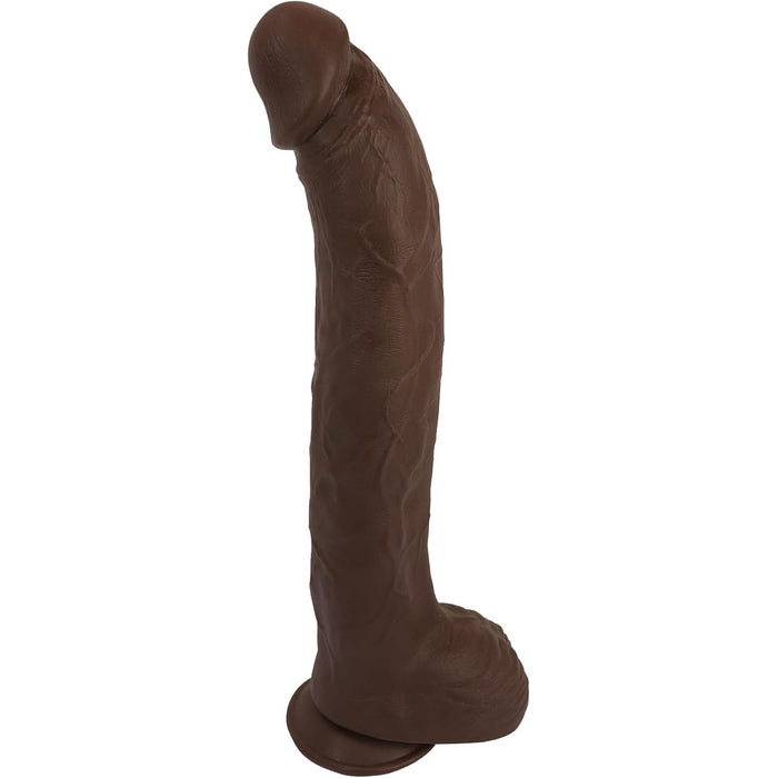 37 cm XXL melns dildo ar spēcīgu piesūcekni un īstu reljefu