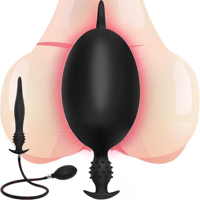 Надувной анальный плаг 26 см с сильной присоской и регулировкой размера