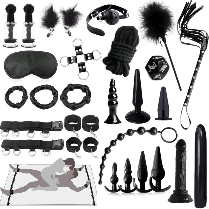 Роскошный 26-элементный BDSM набор с сильной присоской для различных игр