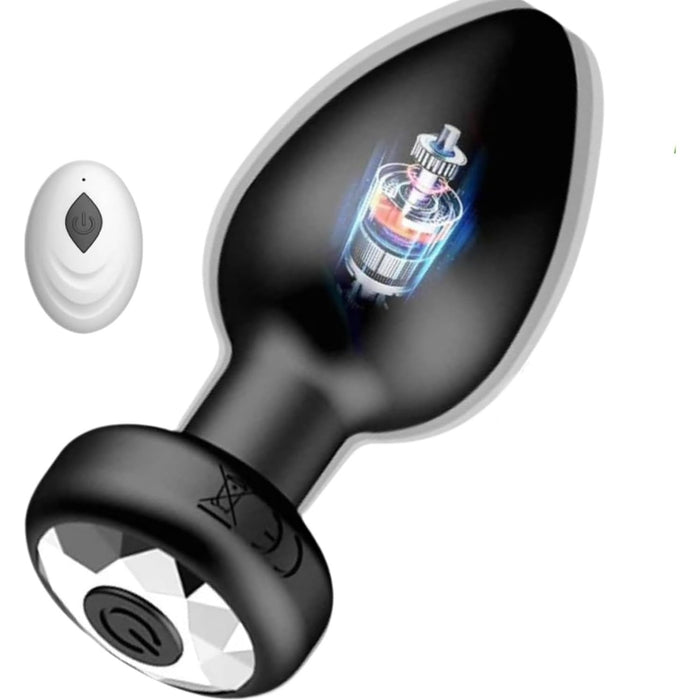 Эргономичный силиконовый анальный вибратор с 10 режимами и с сильной присоской