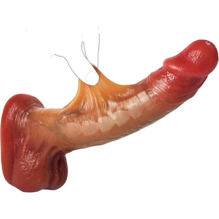 Reālistisks 26 cm silikona dildo ar locāmu serdi un spēcīgu piesūcekni