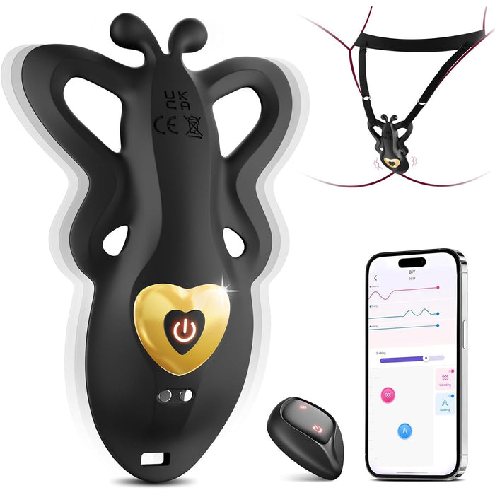 Tausts tauriņa formas vibrators ar 9 vibrācijas režīmiem un tālvadību