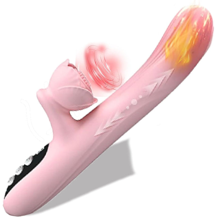 4-в-1 женский вибратор с розой, стимуляцией клитора и точки G, с сильной присоской