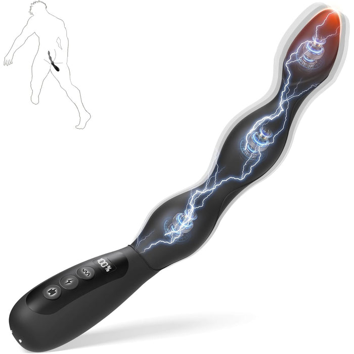 3-в-1 Аналвибратор с сильной присоской, 10 режимов вибрации и нагрева для мужчин и женщин