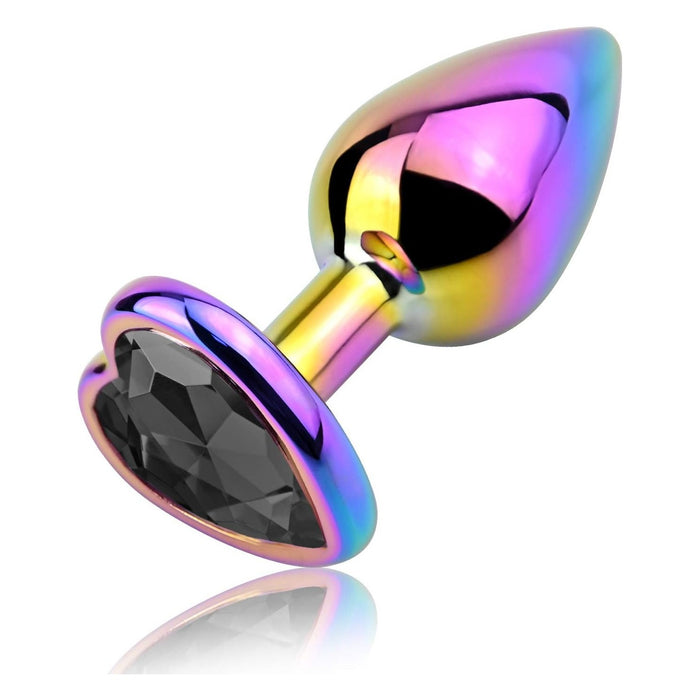 Анальная игрушка для начинающих с ярким ювелирным украшением в форме сердца