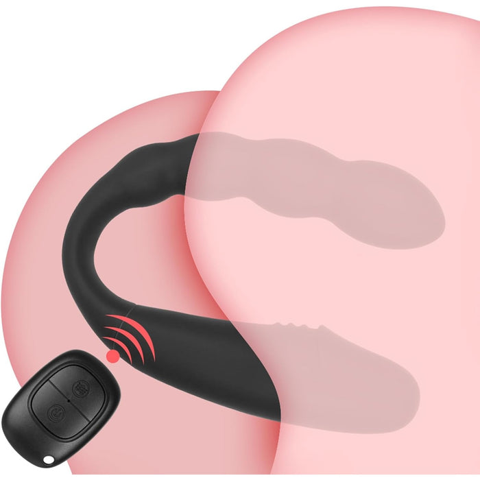 Двойной вибратор с 10 режимами вибрации и пультом управления с сильной присоской