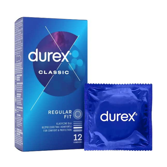 Durex Classic standarta prezervatīvi 12 gab.