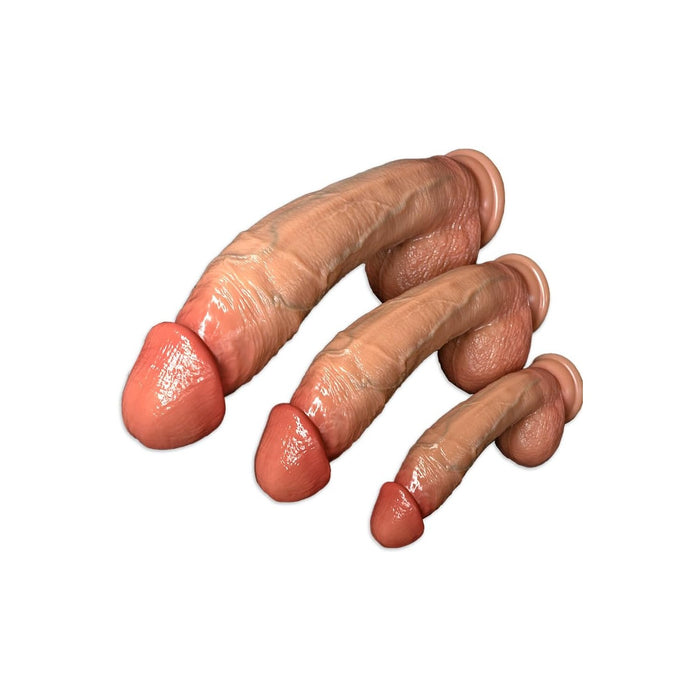 Гибкий реалистичный силиконовый дилдо с большой головкой и сильной присоской (M)