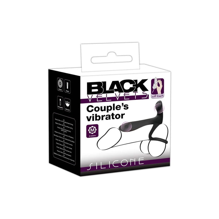 Melns pāru vibrators ar ūdensizturību un universālu izmēru