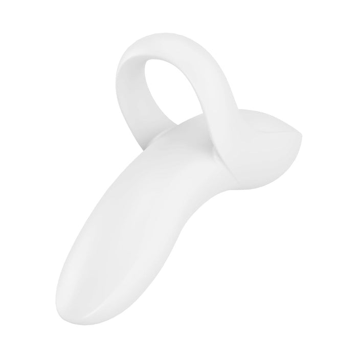 Universāls baltā silikona pirkstu vibrators ar 12 vibrācijas režīmiem