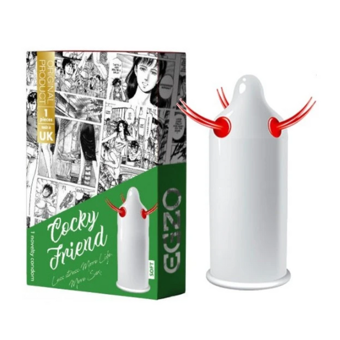 EGZO mīksts stimulējošais prezervatīvs Cocky Friend 1 gab.