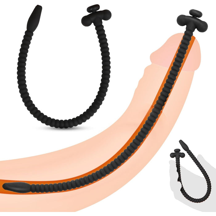 Силиконовый мужской дилатор уретры 25 см с сильной присоской и пустотелым дизайном