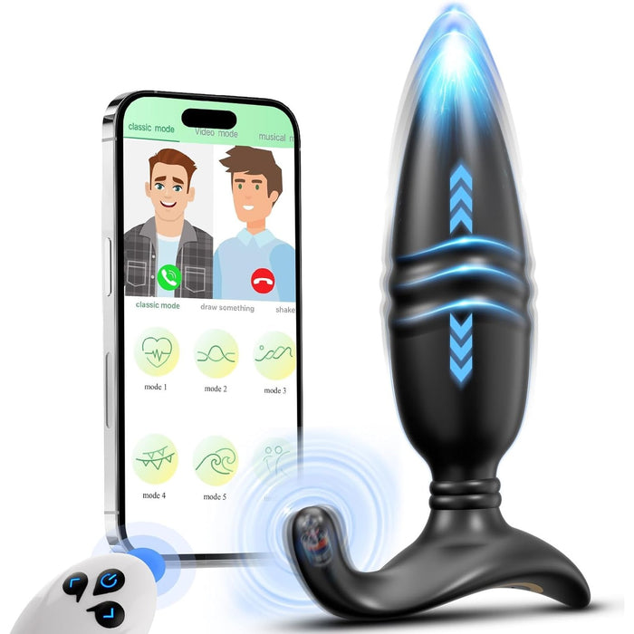 Anālais vibrators vīriešiem ar 9 vibrācijas režīmiem un lietotni tālvadībai
