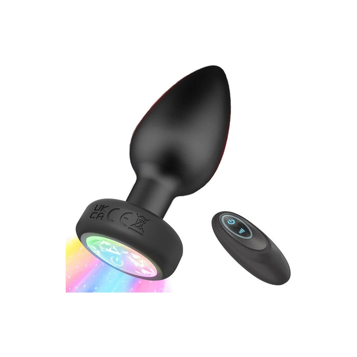 Силиконовый LED анальный вибратор с 7 режимами и пультом с сильной присоской