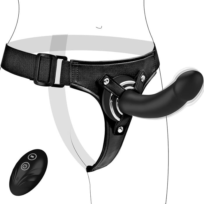 Вибрирующий страпон с сильной присоской и дистанционным управлением