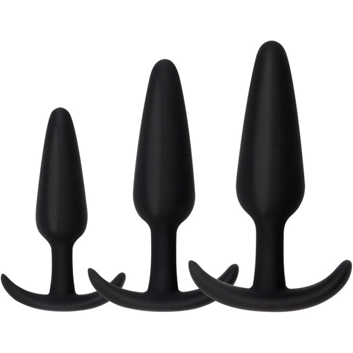 Набор из 3 анальных пробок для женщин и мужчин с сильной присоской – малый, средний, большой