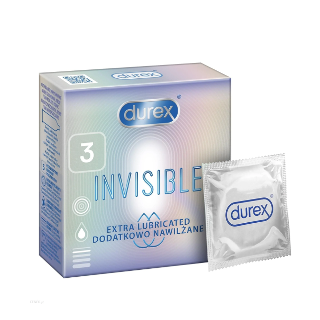 Durex Invisible Extra Lubricated prezervatīvi