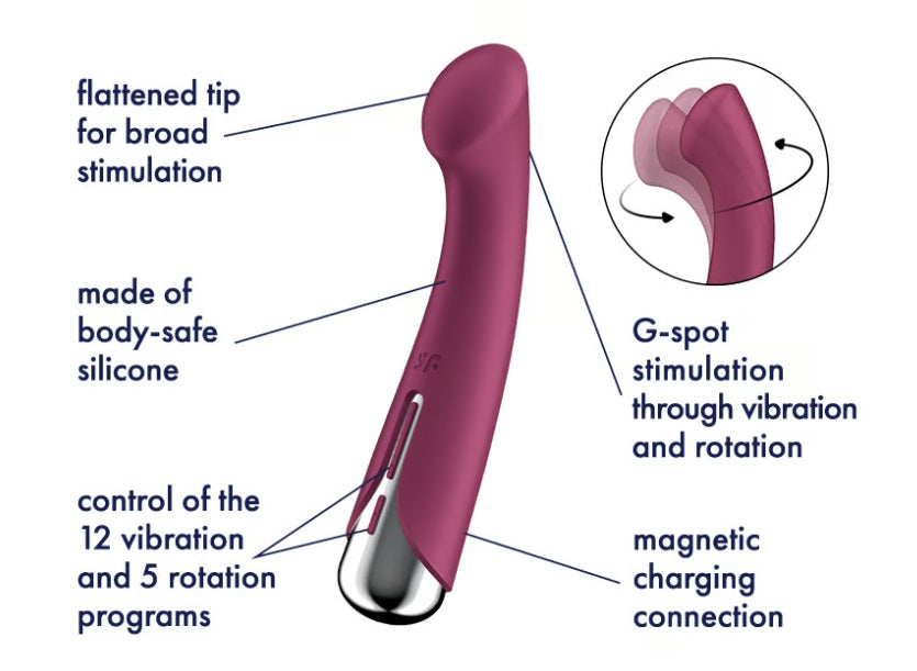 Satisfyer Spinning G-Spot 1 – вибратор для точки G с вращением и вибрацией, красный
