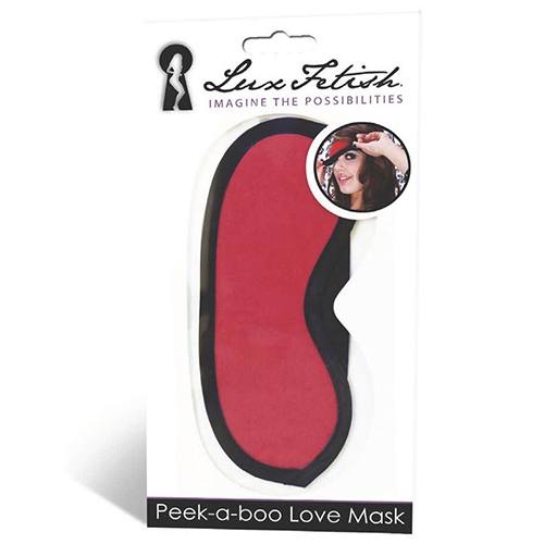 Lux Fetish Peek-A-Boo Love Mask sarkano acu maska