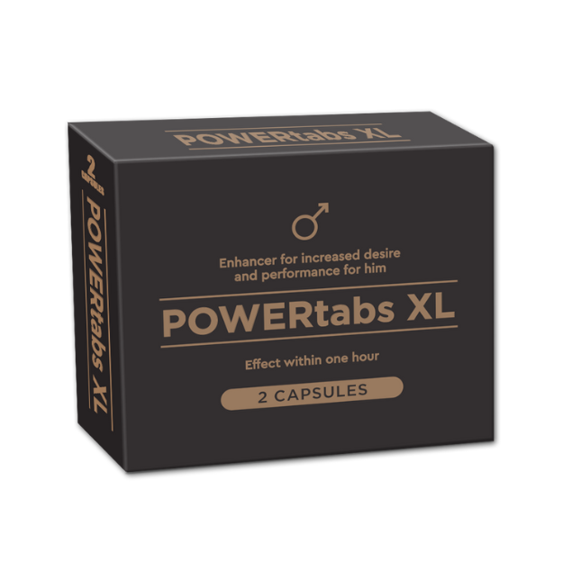 POWERtabs XL erekciju veicinošs uztura bagātinātājs, 2 vāciņi. 